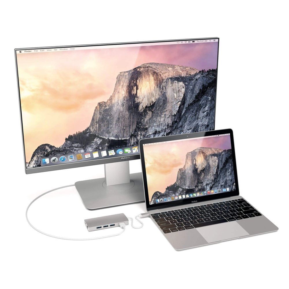 USB- концентратор Satechi Aluminum Multi-Port Adapter V2. Интерфейс USB-C,3 порта USB 3.0 1 порт 4К 